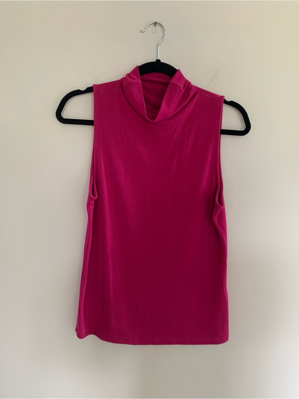 Banana Republic Mock Neck Tank in Bright Fuchsia